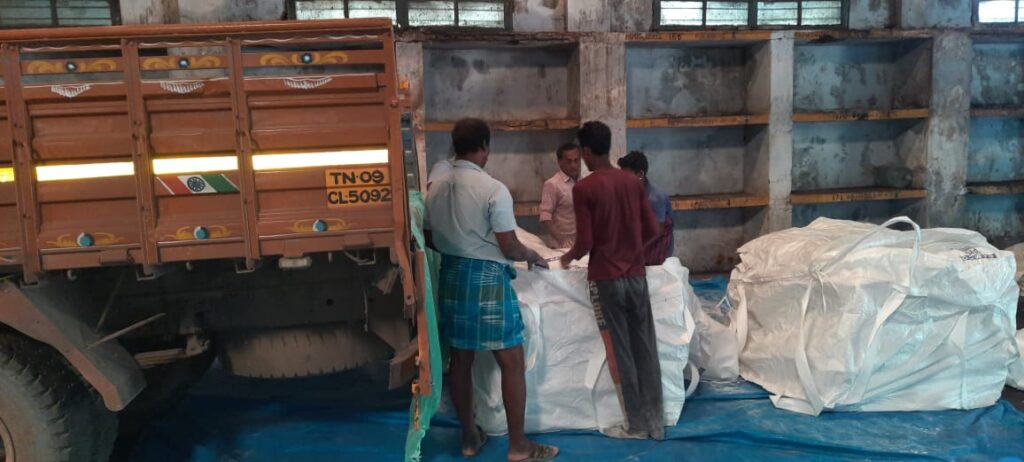 50 kgs cement bags converting it into a 2 MT bags – truck