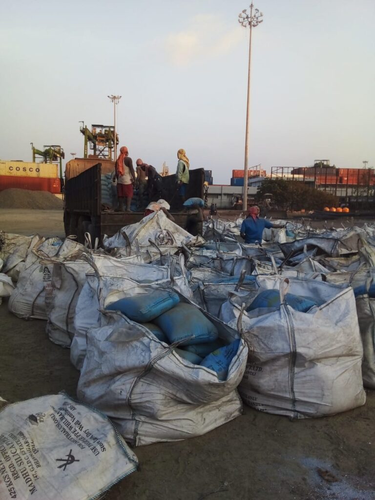 UNLOADING CEMENT FROM TRUCK